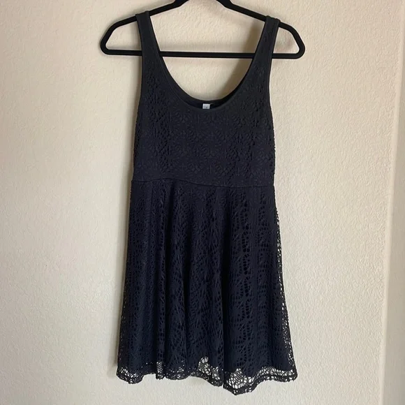 NWT Aeropostale empire waist black dress slip on with lace overlay NWT Aeropostale empire waist black dress slip on with lace overlay
